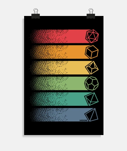 Poster rpg role playing dice set