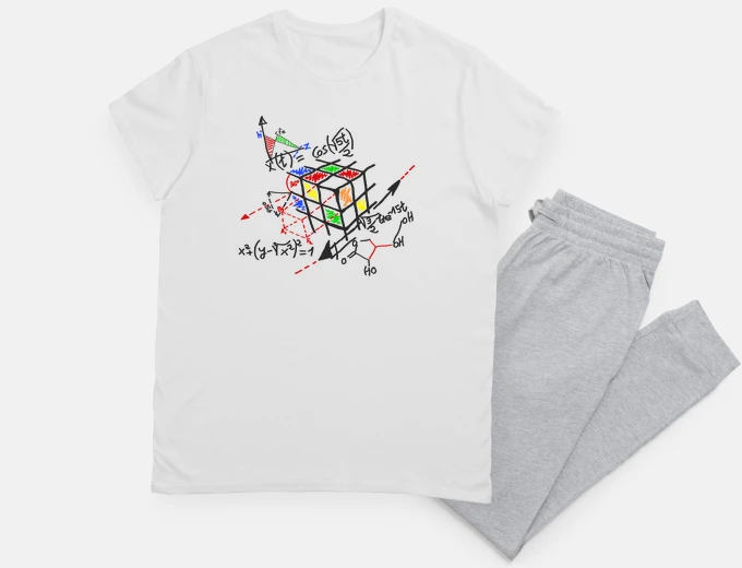 Pyjama rubick cube black outline
