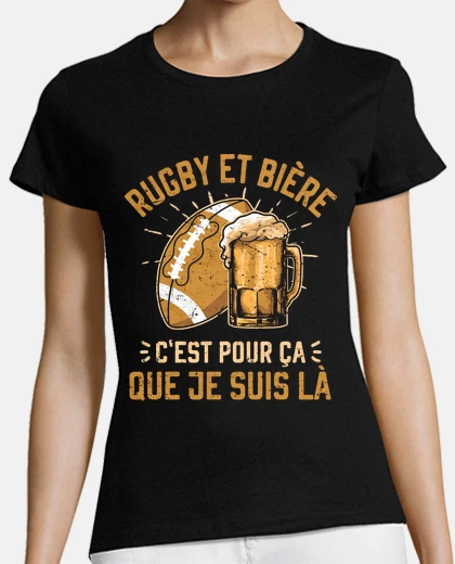 Tee-shirt rugby et bière rugbyman drôle