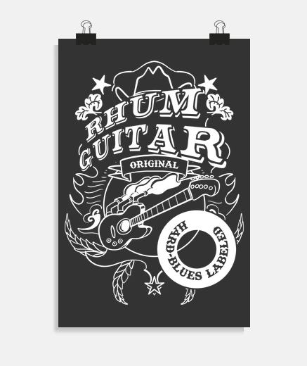 Poster rum guitar