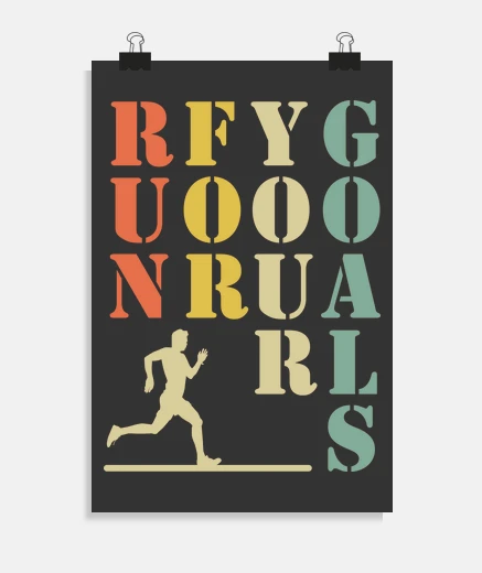 Poster Run For Your Goals Man Running