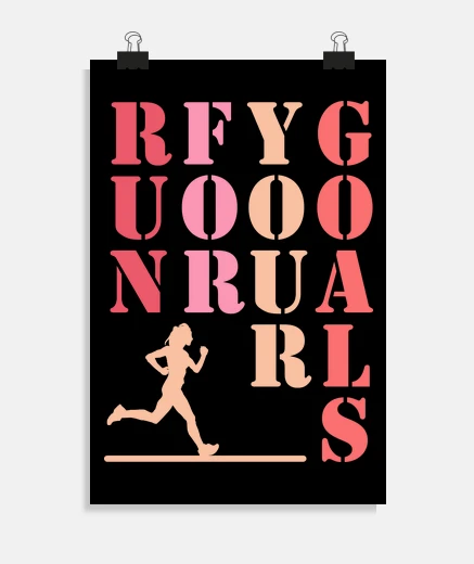 Poster Run For Your Goals Running Woman