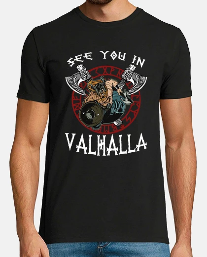 T-shirt rune vichinghe uomo del nord mitologia 