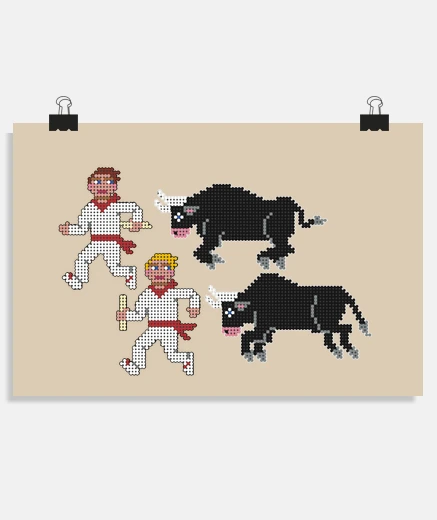 Poster running of the pamplona