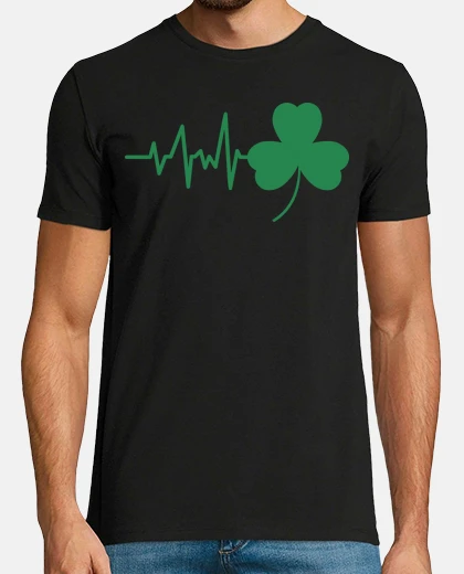 Tee-shirt Rythme cardiaque Irlande trefle