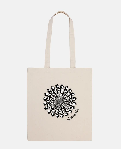 Sac sac en tissu, namaste, couleur naturelle, mandala