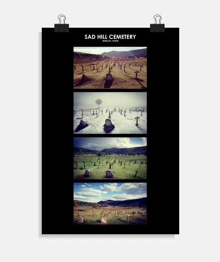 Poster sad collina stazione di one s verticale