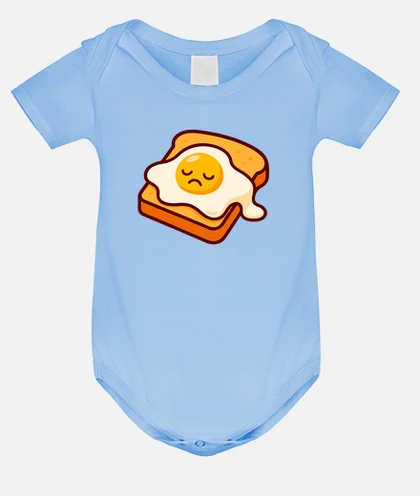 Sad fried egg baby's bodysuits tostadora1