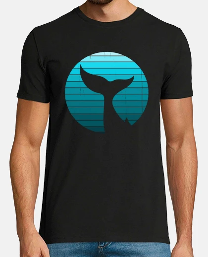 T-shirt sagoma di stile tramonto coda di balena