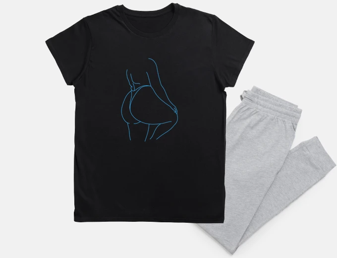 Pigiama sagoma femminile tonda bodypositive