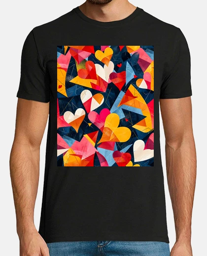 Tee-shirt Saint-Valentin cubiste - câlin cubiste