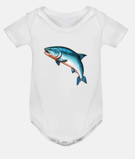 Kids salmon fishing breeding source allier baby body onesie