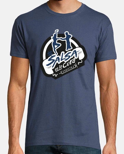 Tee-shirt Salsa Es La Cura bleu
