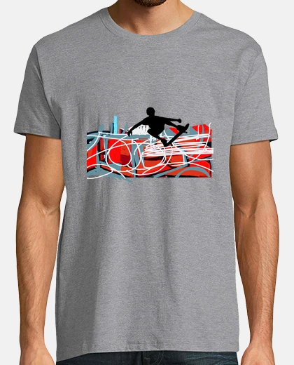 Camiseta Salto skate Hombre, manga corta, gris vigoré, calidad extra