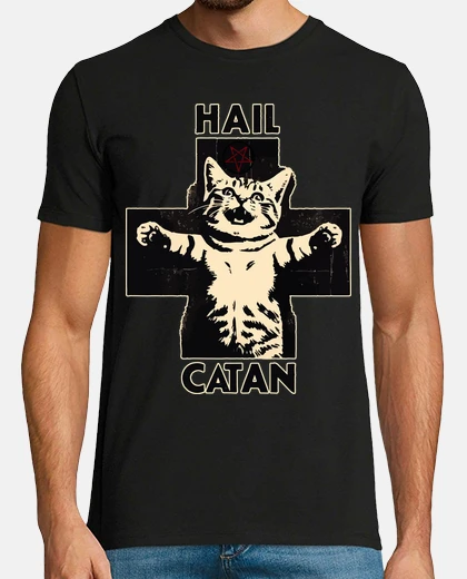 Tee-shirt salut catan satan chat drôle traverser