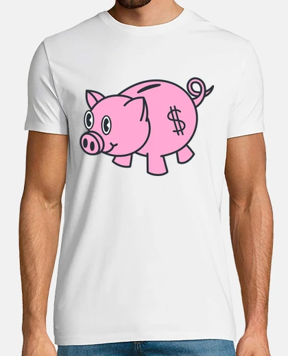 T-shirt salvadanaio di maiale rosa fun ny
