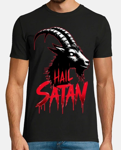 T-shirt salve satana bafometto di capra