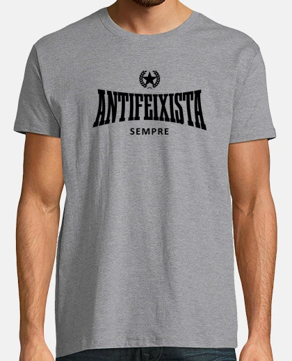 T-shirt samarreta gris h - antifeixista negre 2.0