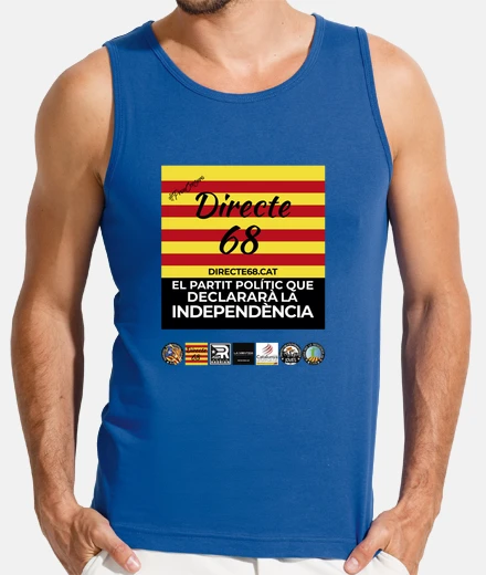 Camiseta Samarreta per a home sense mànigues - Directe 68 amb eslògan i logos