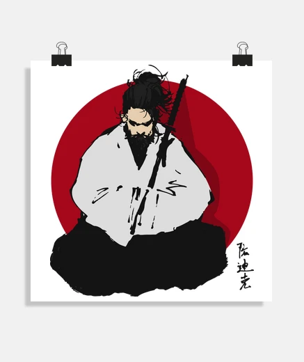 Poster samouraï dans des can donc