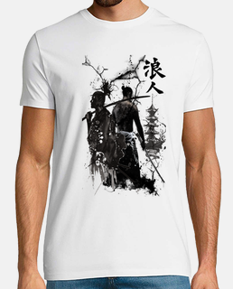 samouraï et ronin à l&#39;encre noire