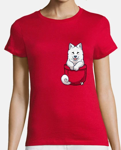 Tee-shirt samoyed de poche - chemise de femme