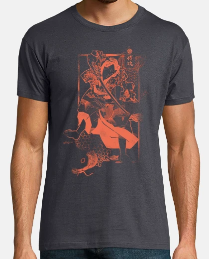 T-shirt samurai and carp