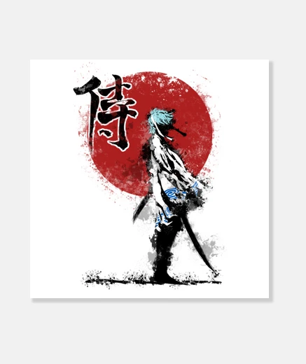 Stampa samurai bianco