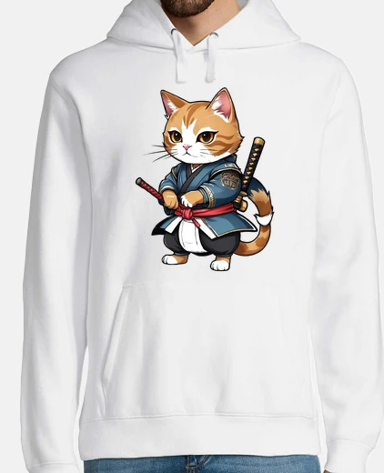 Sudadera samurai cat with katana viet vo dao