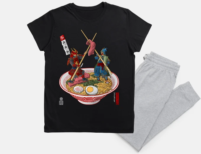 Pyjama samurai duel over ramen
