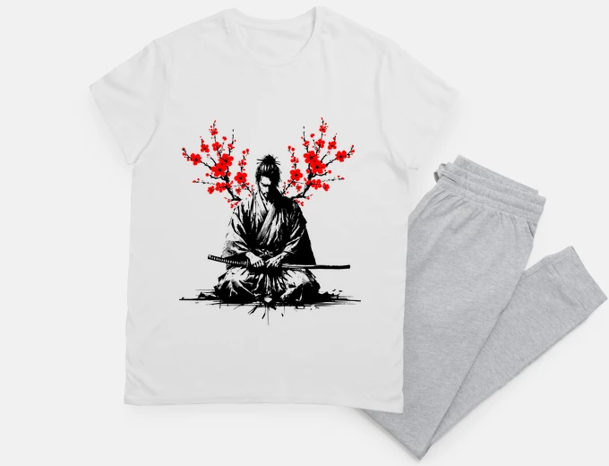 Pajama samurai meditating