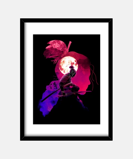 Quadro samurai negativo moon blood