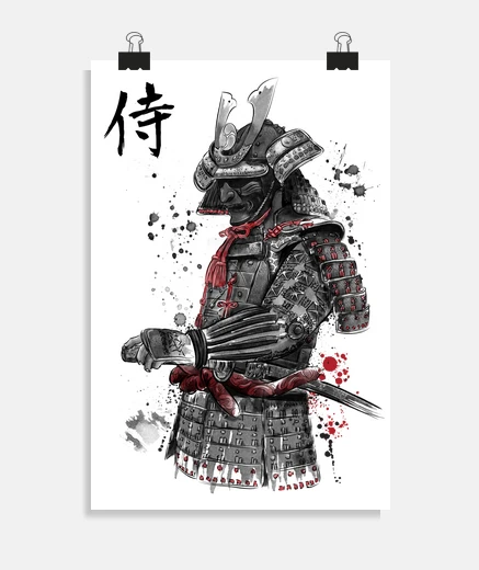Poster samurai sumi-e