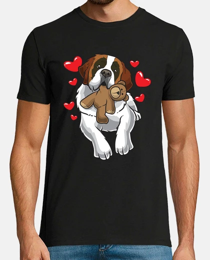 T-shirt San Bernardo cane con cuori