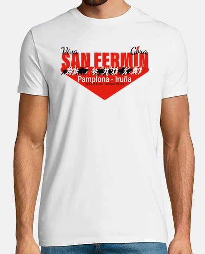 T-shirt San Fermin running of the bulls in Pamp