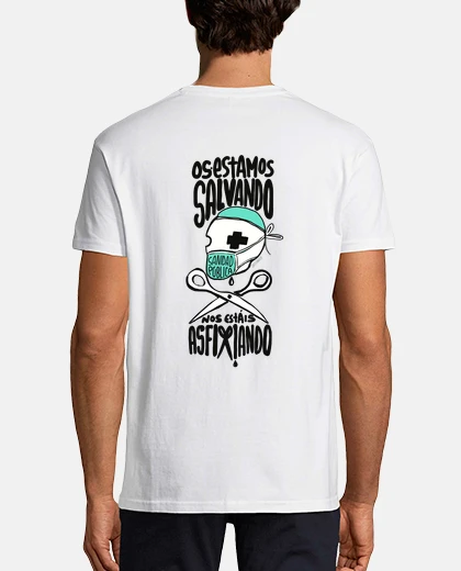 Camiseta SANIDAD PÚBLICA Hombre, manga corta, blanco, calidad extra