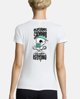 SANIDAD PÚBLICA  Mujer, manga corta, blanca, algodón orgánico
