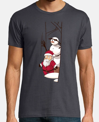 T-shirt santa claus and snowman