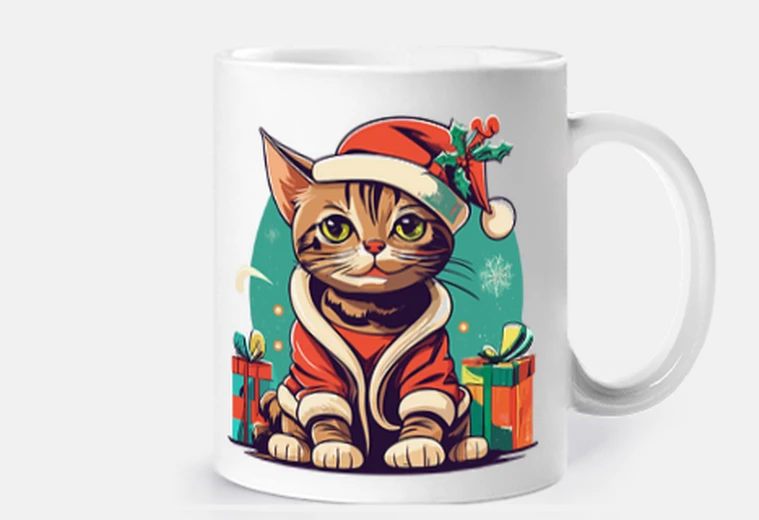 Cup Santa Claus Cat
