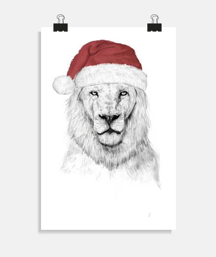 Poster santa lion