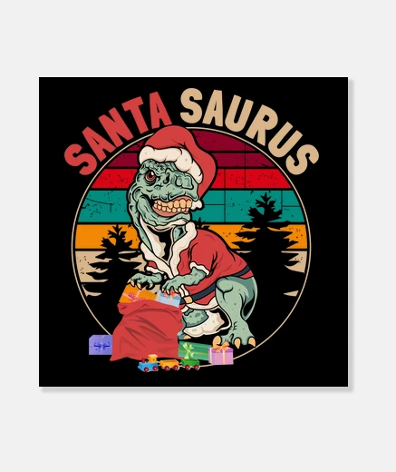 Stampa Santa Saurus Christmas TRex