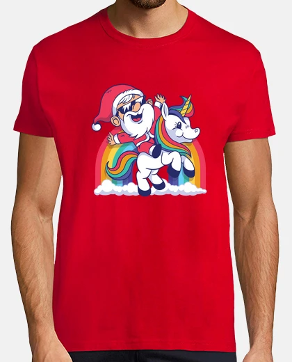 Playera Santa Unicornio Navidad