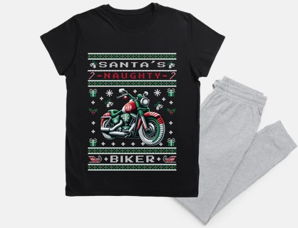 Santa naughty biker Ugly sweater gift