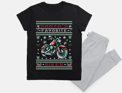 Santas Biker Ugly Christmas Sweater gif