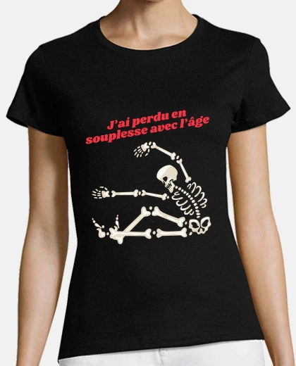T-shirt sarcasmo scheletrico flessibile