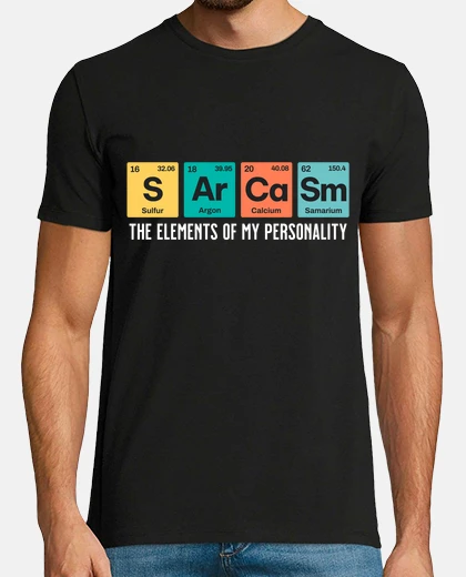 Camiseta Sarcásmo Tabla Periódica Química Personalidad Humor