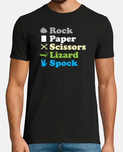T-shirt Sasso, Carta, Forbice, Lizard, Spock - TBBT