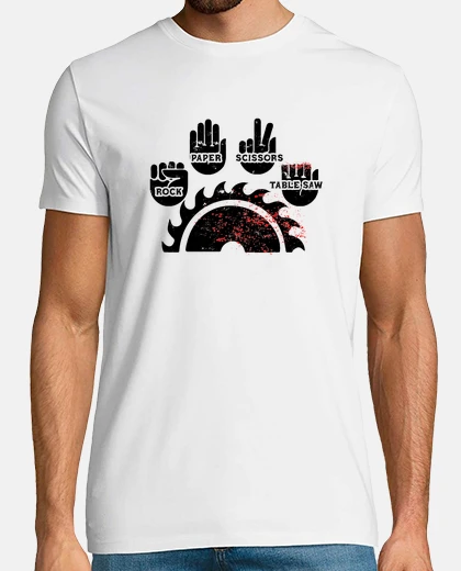 T-shirt sasso forbici di carta sega da tavolo l