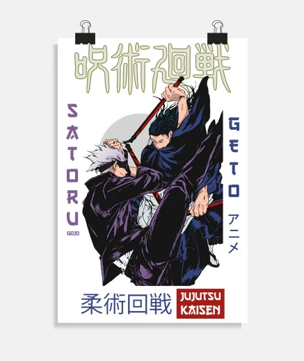 Poster Satoru Gojo contre Geto Jujutsu Kaisen