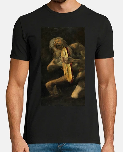 Tee-shirt Saturne and un sandwich au chorizo